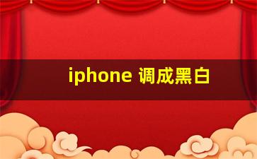 iphone 调成黑白